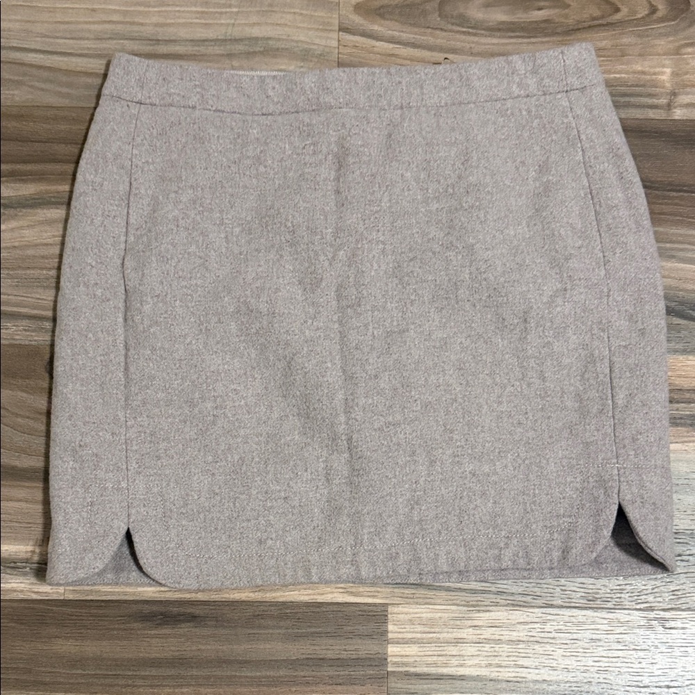 J Crew Mini Skirt Womens 6 Brown Wool Blend Lined Career Light Academia Classic